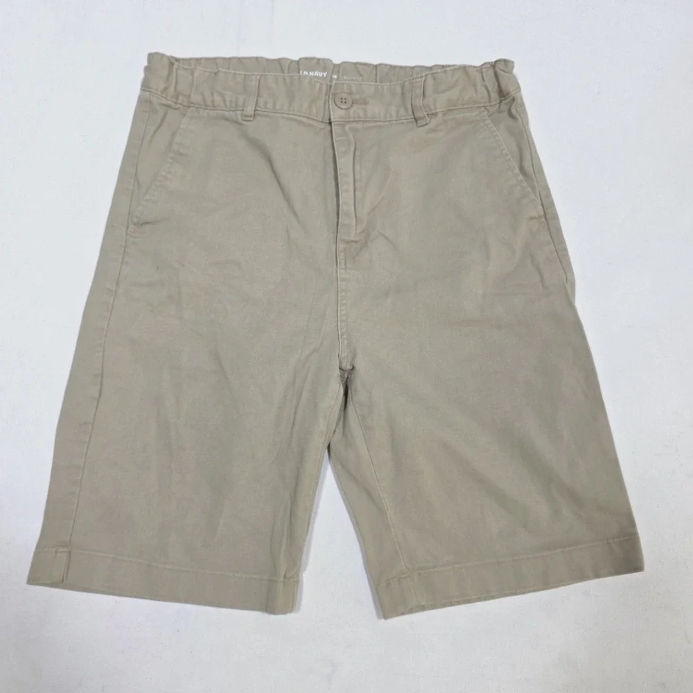 Old Navy Chino Shorts Boys 18 Khaki Gray 2 Pack Built-In Flex Stretch Twill